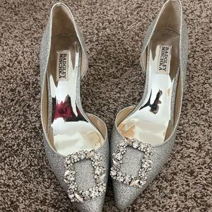 Badgley Mischka Glittering Silver Heels